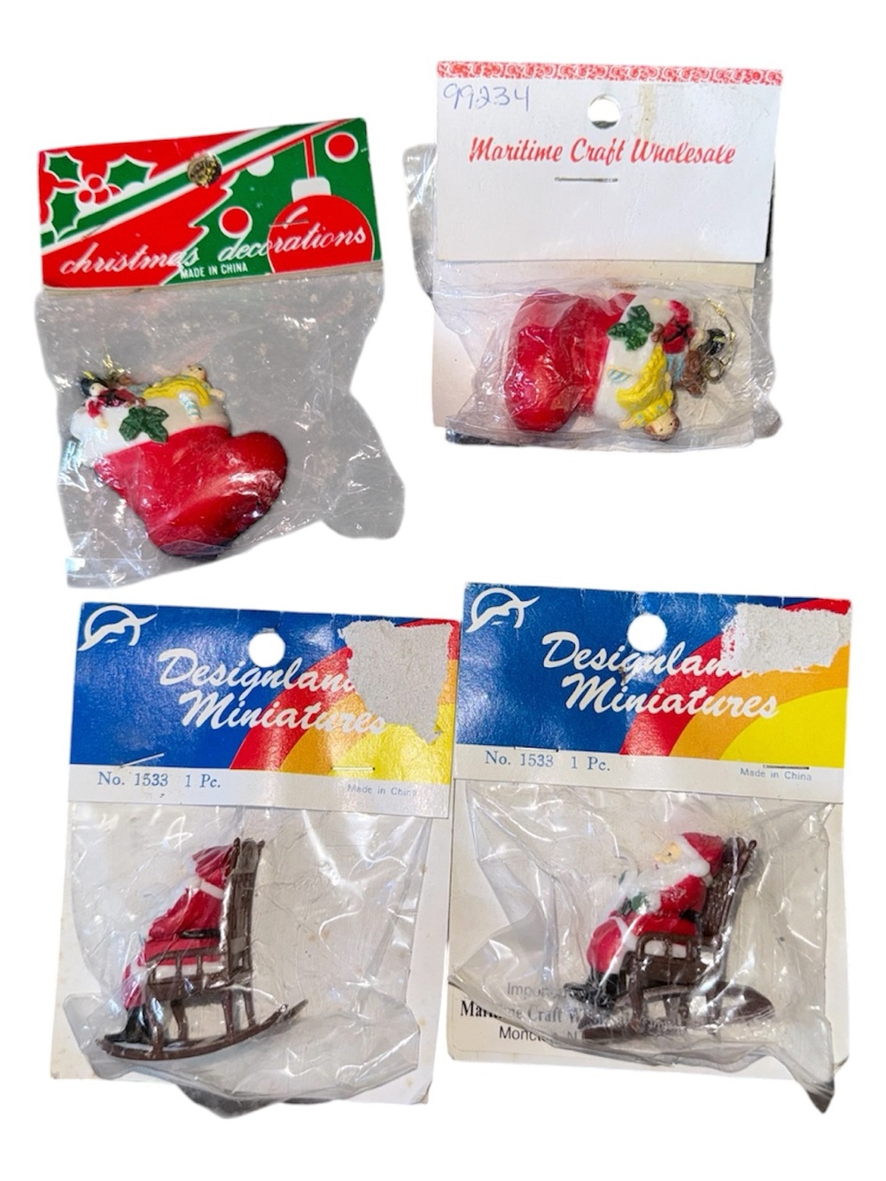 Vintage miniature plastic Christmas decor